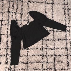 Princess Puff Sleeve Black Top